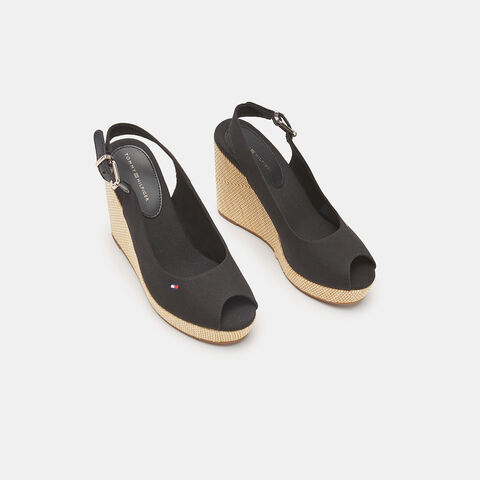 Sandalias de mujer Tommy Hilfiger Iconic con cuña y plataforma, Negro Sandalias de mujer Tommy Hilfiger Iconic con cuña y plataforma, Negro